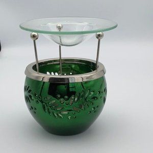 Bath & Body Works Slatkin Green Metallic Christmas Snowflake Oil Warmer New